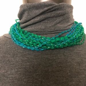 Vintage blue & green multi strand necklace